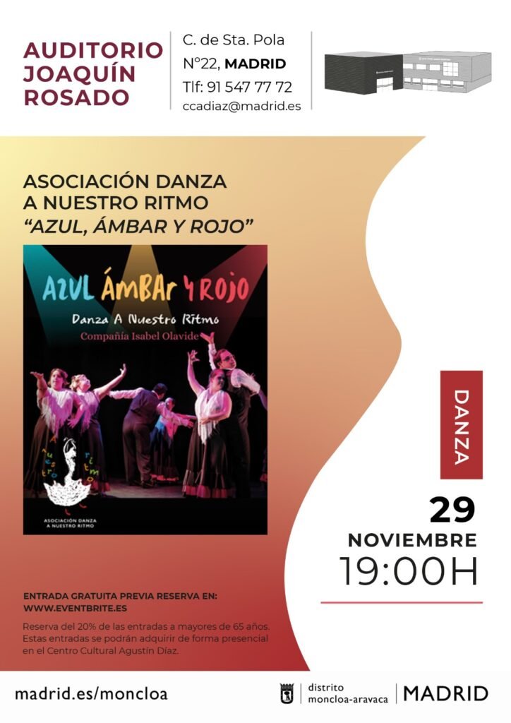 Cartel espectáculo "Azul, Ámbar y Rojo"