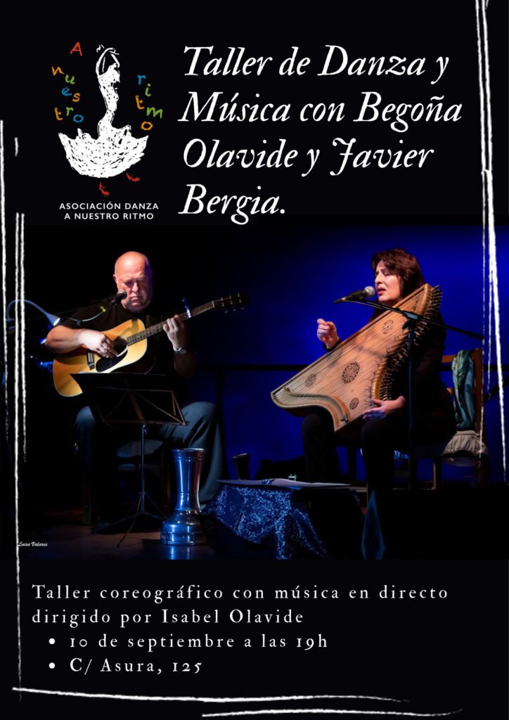 Cartel Taller de danza y música con Begoña Olavide y Javier Bergia
